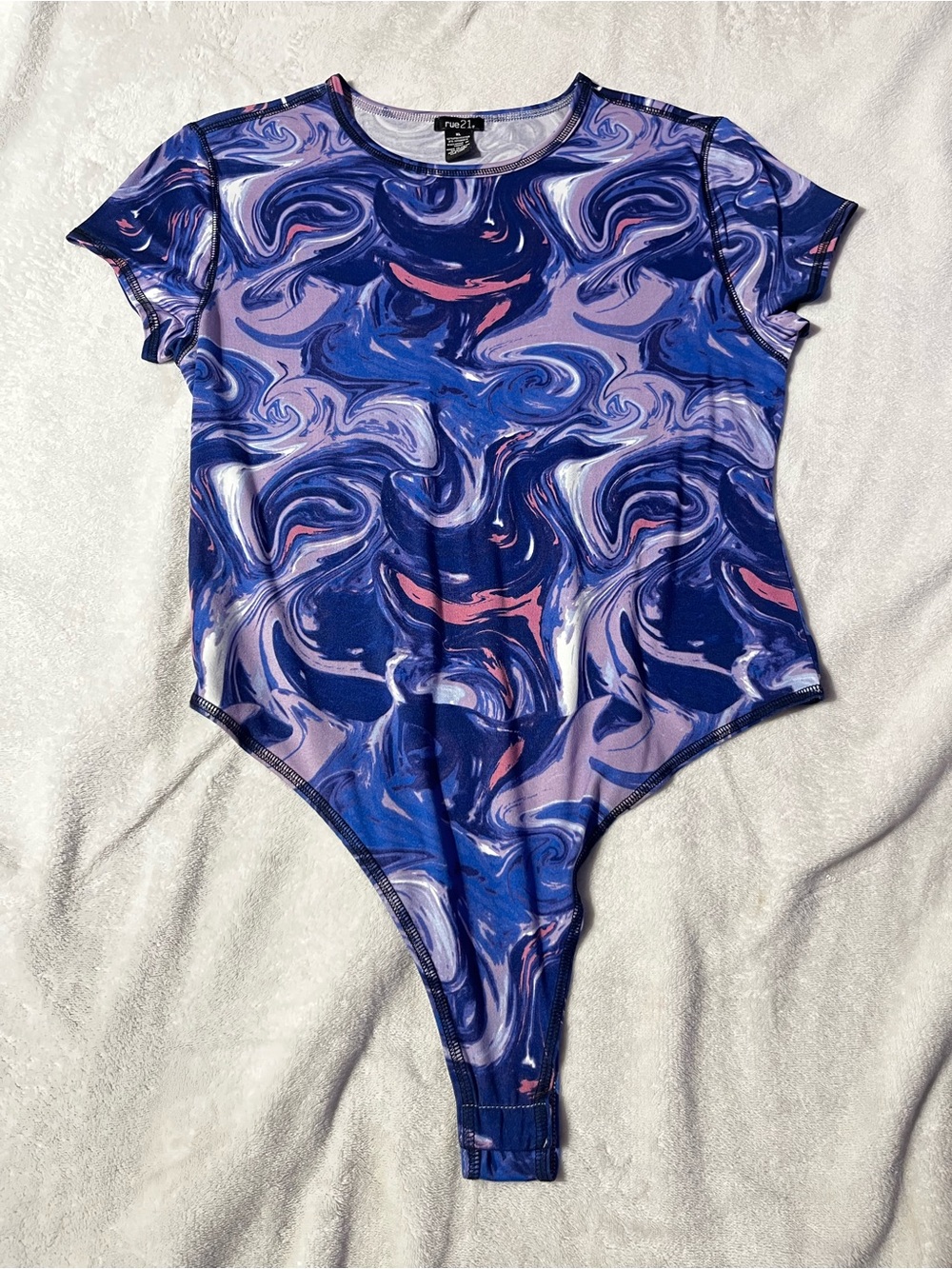 Rue21 Girls Navy, Purple & Pink Swirl One-Piece Bodysuit